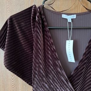 NWT Baltic Born Andi Chocolate Brown Ribbed Wrap Dress